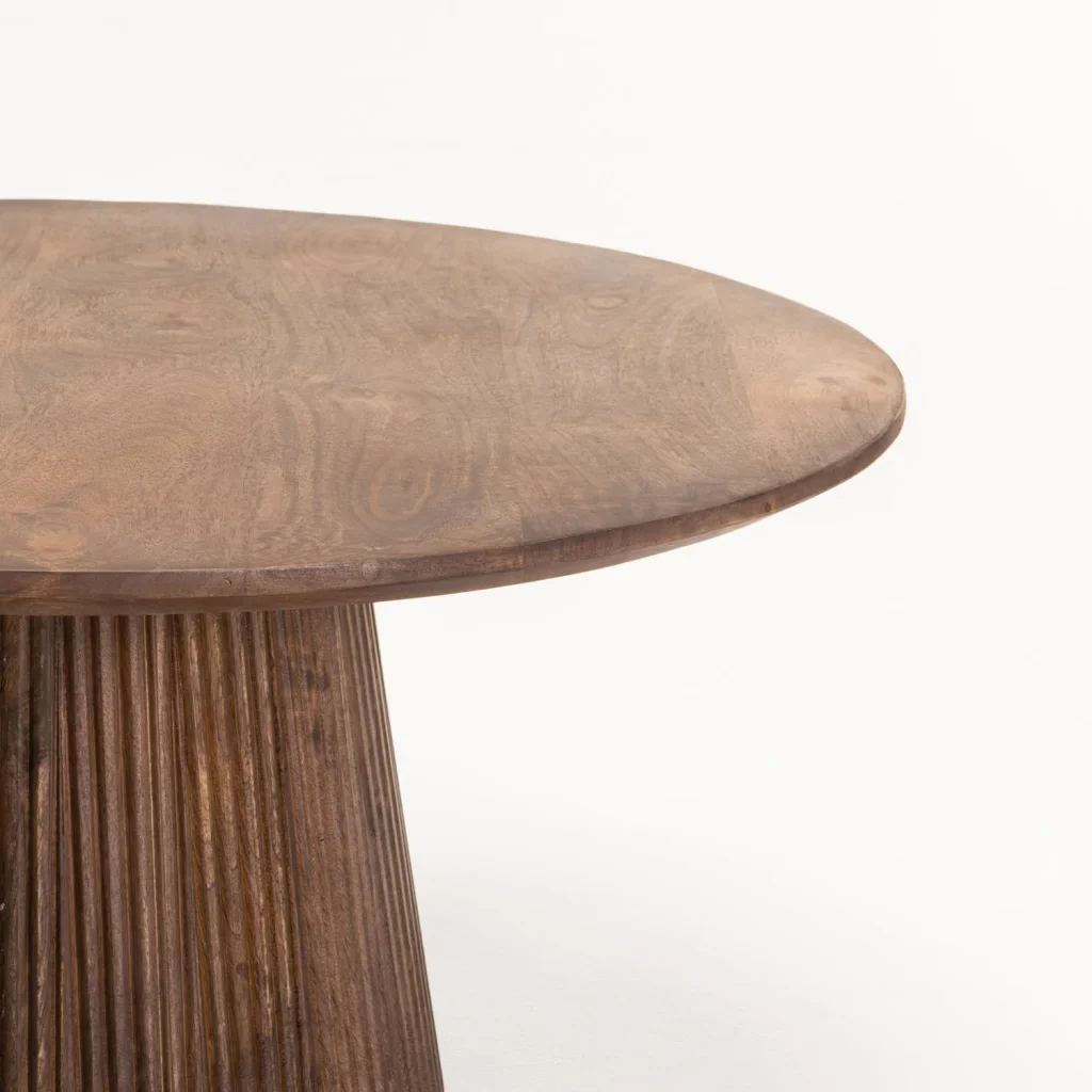 GOA 80cm ROUND SOLID WOOD COFFEE TABLE - LIGHT BROWN