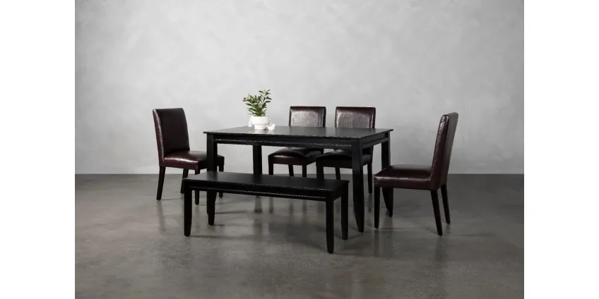Highland Dining Table + 4 Jet Dining Chairs