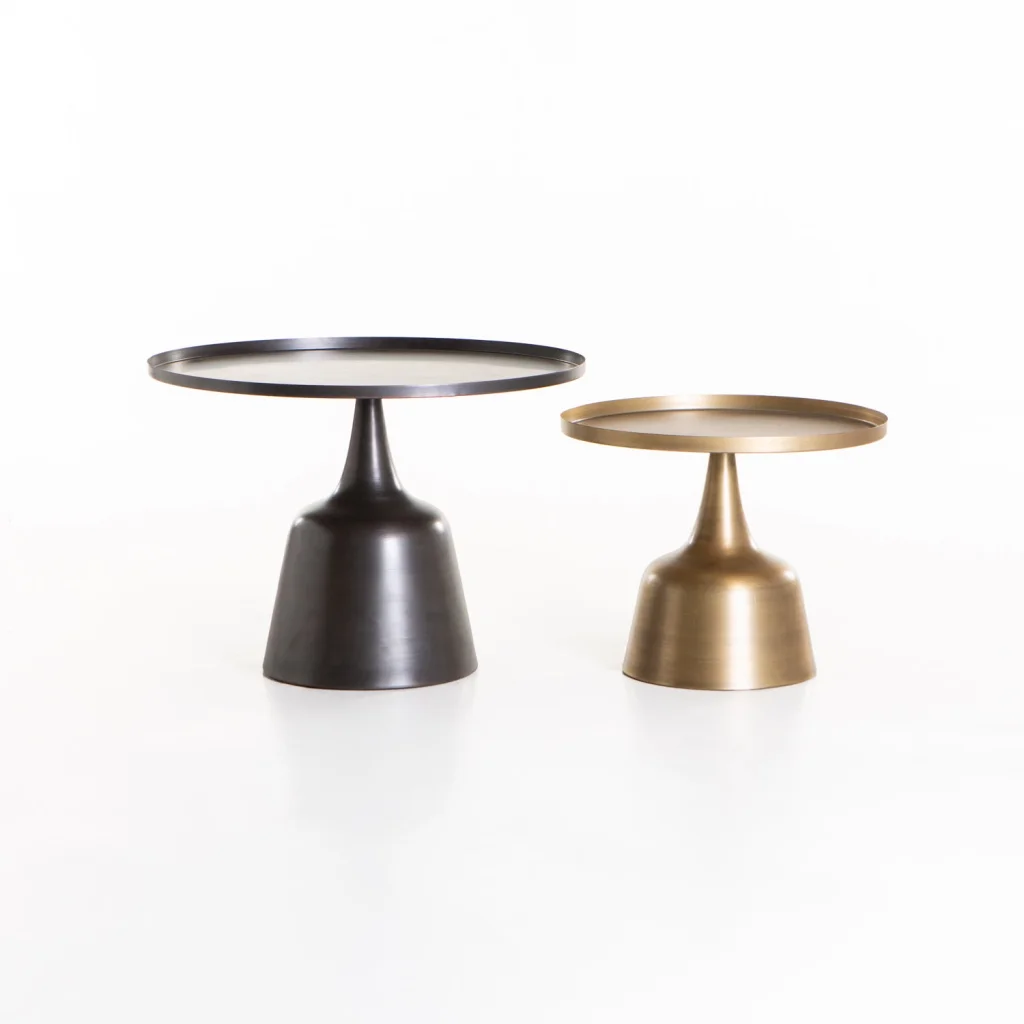SOHA SET OF 2 61/46cm TABLES-BRONZE/BRASS ANTIQUE
