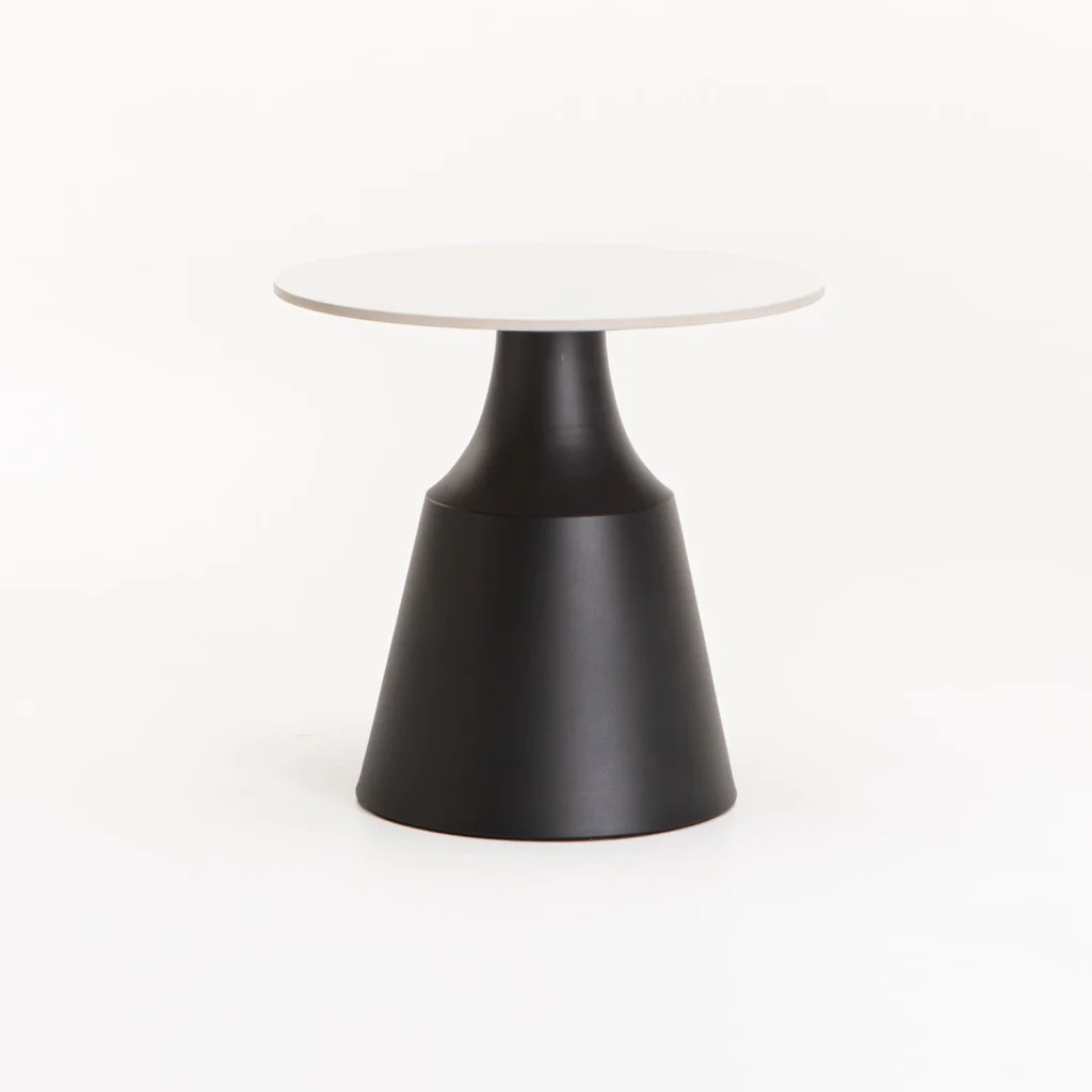 LEA SET OF 2 70/50cm STONE TOP COFFEE TABLE - WHITE