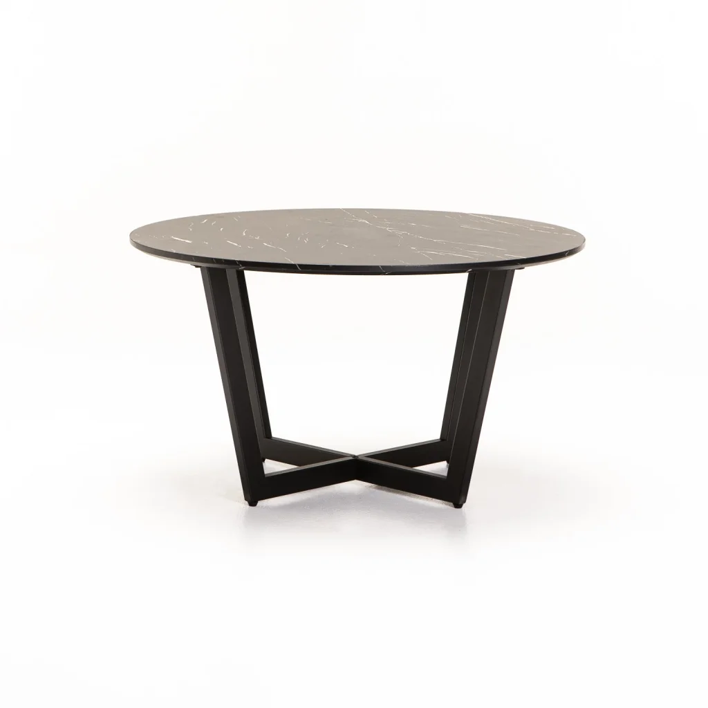ROSE 80cm ROUND COFFEE TABLE - BLACK MARBLE