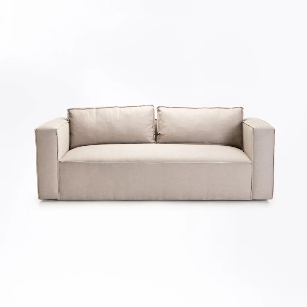 KYLO FABRIC 3 SEATER COUCH - PLATINUM