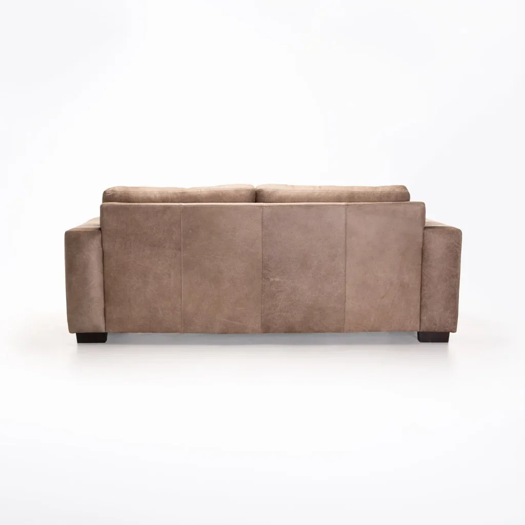 ANTONIO GENUINE LEATHER 3 SEATER COUCH - BUFFED TAUPE
