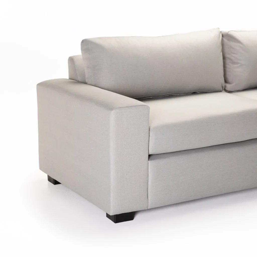 MAXIMO FABRIC 3 SEATER COUCH - PLATINUM