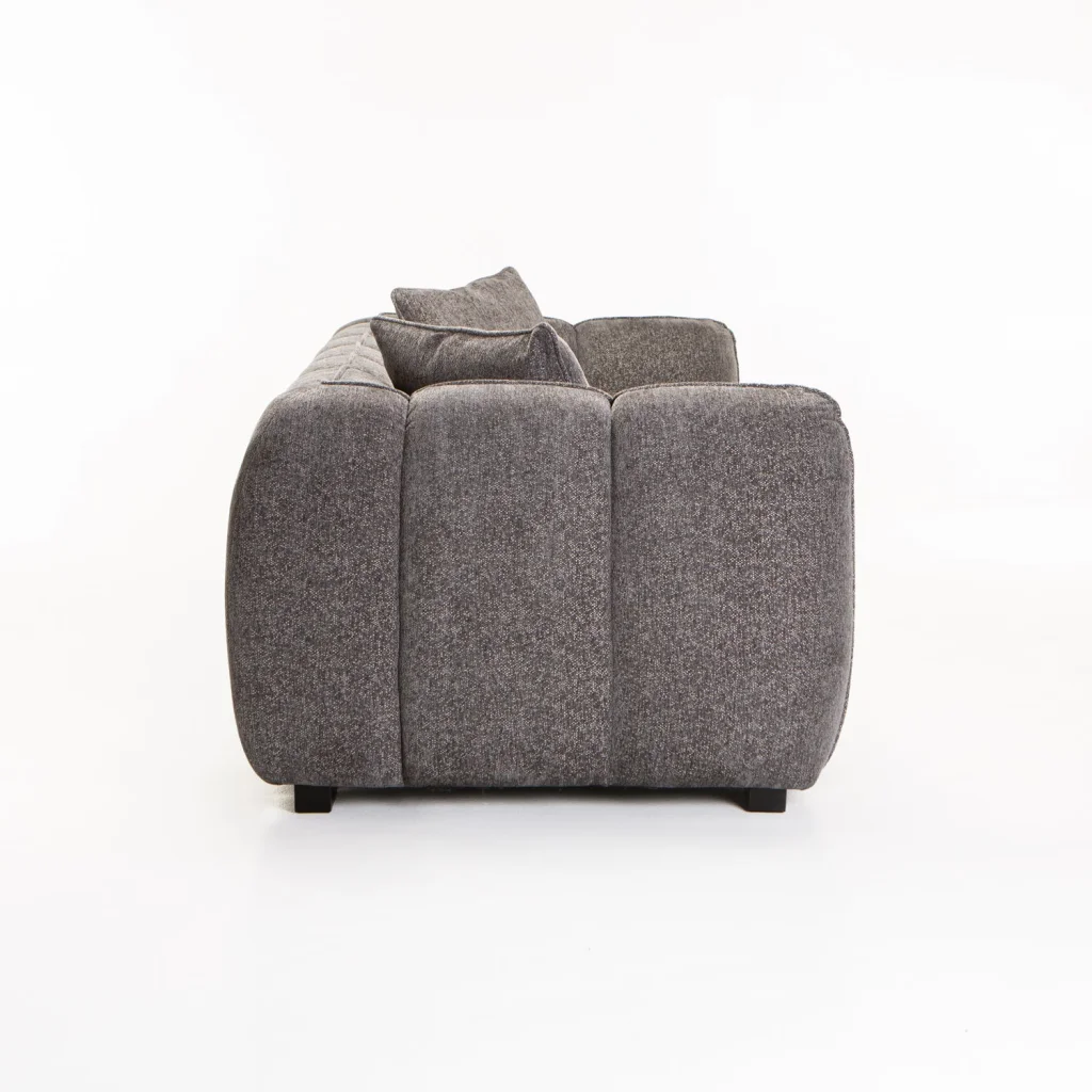 CHLOE FABRIC 3 SEATER COUCH - GREY