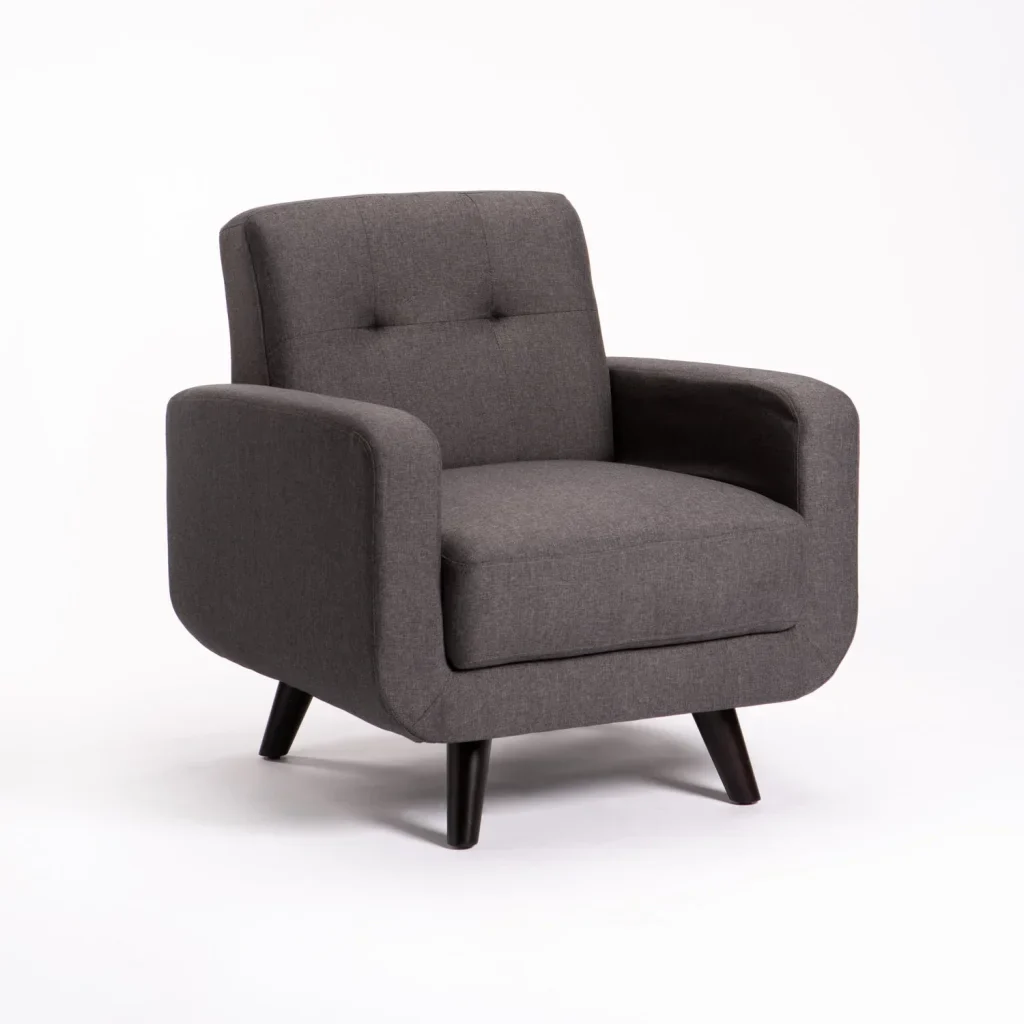 LUNA FABRIC ARMCHAIR - DARK GREY/ DARK LEG