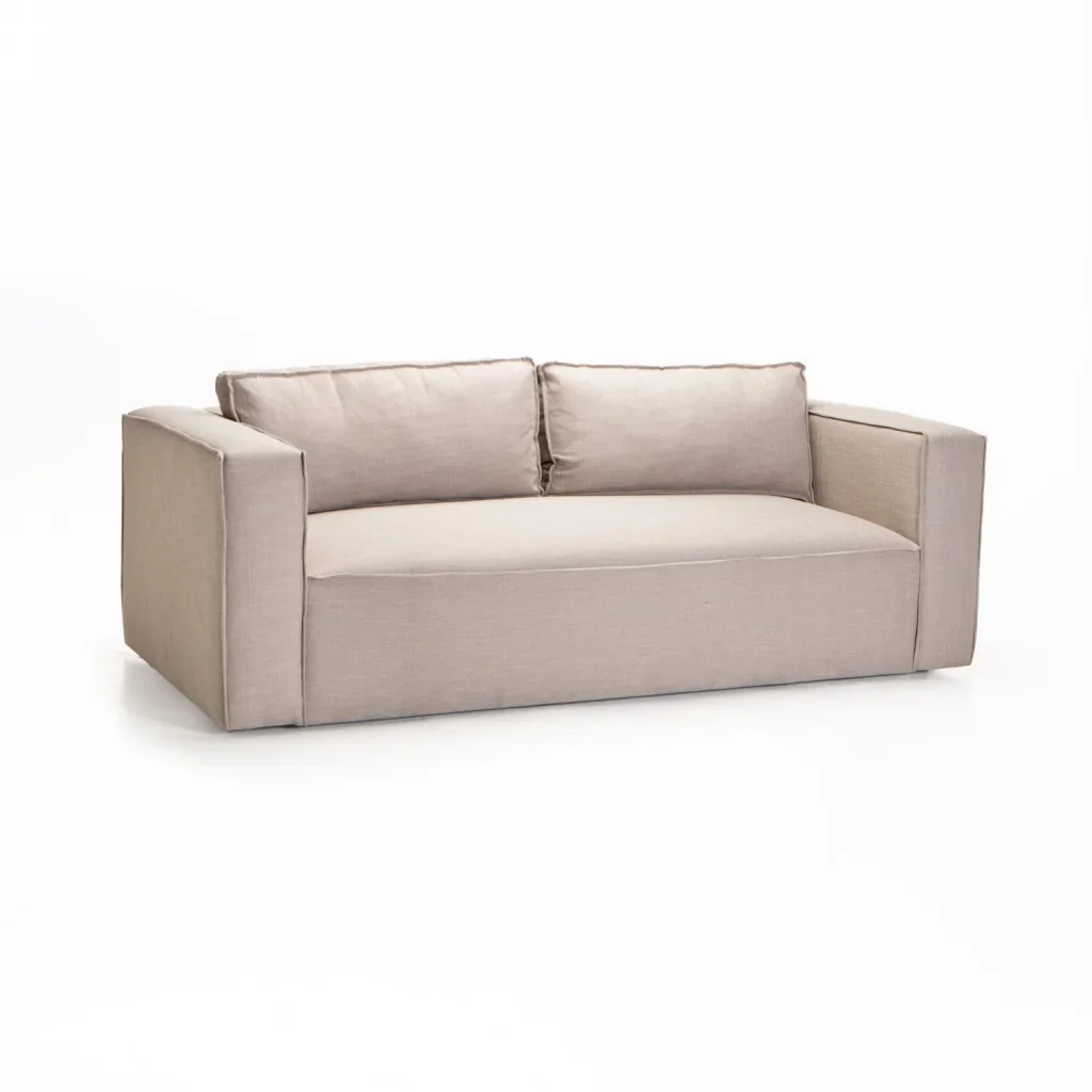 KYLO FABRIC 3 SEATER COUCH - PLATINUM