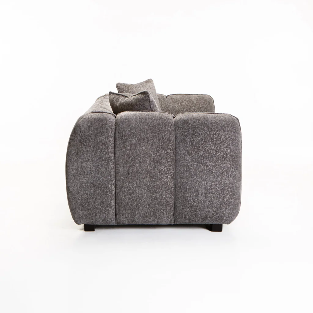CHLOE FABRIC 2 SEATER COUCH - GREY