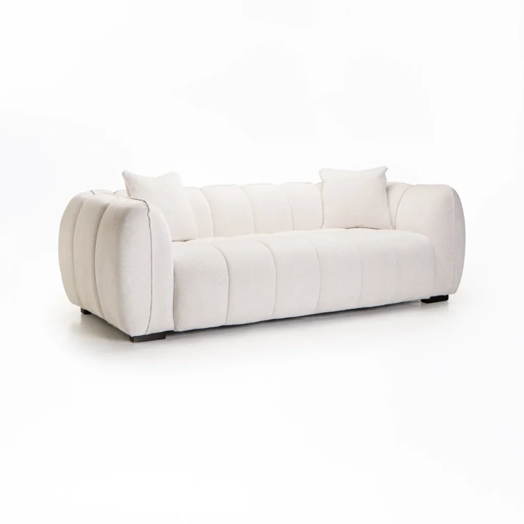 CHLOE FABRIC 3 SEATER COUCH - OATMEAL