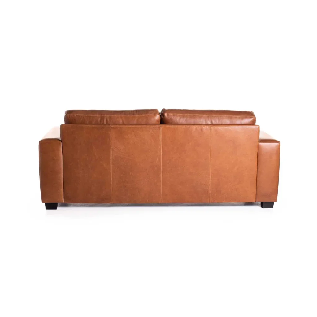 ANTONIO GENUINE LEATHER 3 SEATER COUCH - PECAN