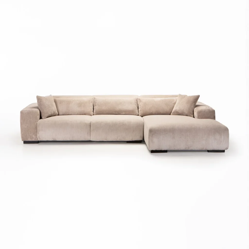 CATERINA FABRIC CORNER CHAISE - PLATINUM