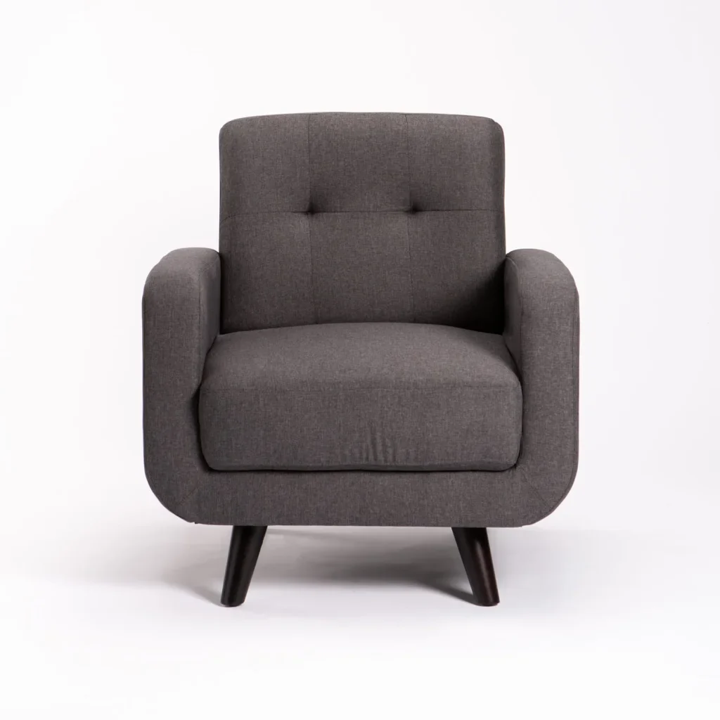 LUNA FABRIC ARMCHAIR - DARK GREY/ DARK LEG
