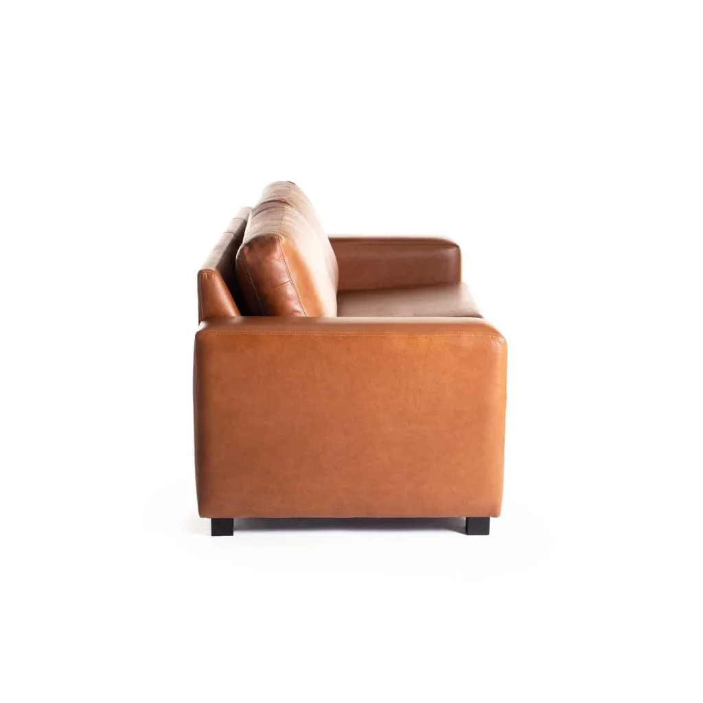 ANTONIO GENUINE LEATHER 3 SEATER COUCH - PECAN