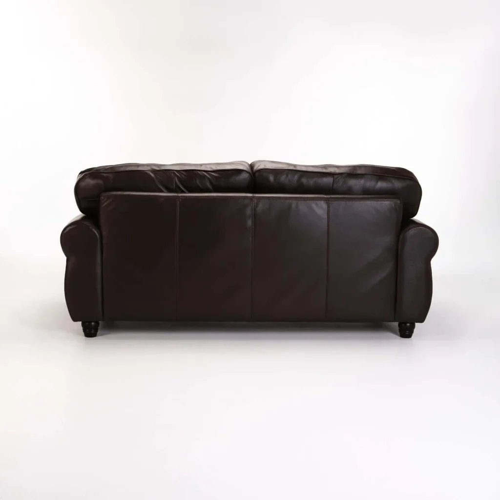 KINGSLEY GENUINE LEATHER 3 SEATER COUCH - OXBLOOD