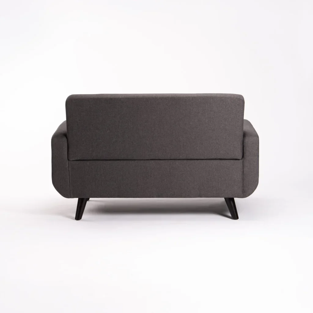 LUNA FABRIC 2 SEATER COUCH - DARK GREY/ DARK LEG