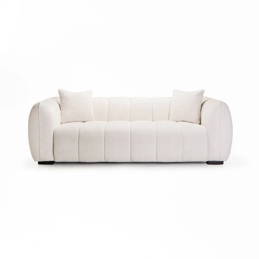 CHLOE FABRIC 3 SEATER COUCH - OATMEAL