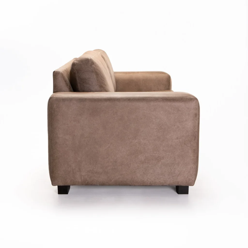 ANTONIO GENUINE LEATHER 3 SEATER COUCH - BUFFED TAUPE