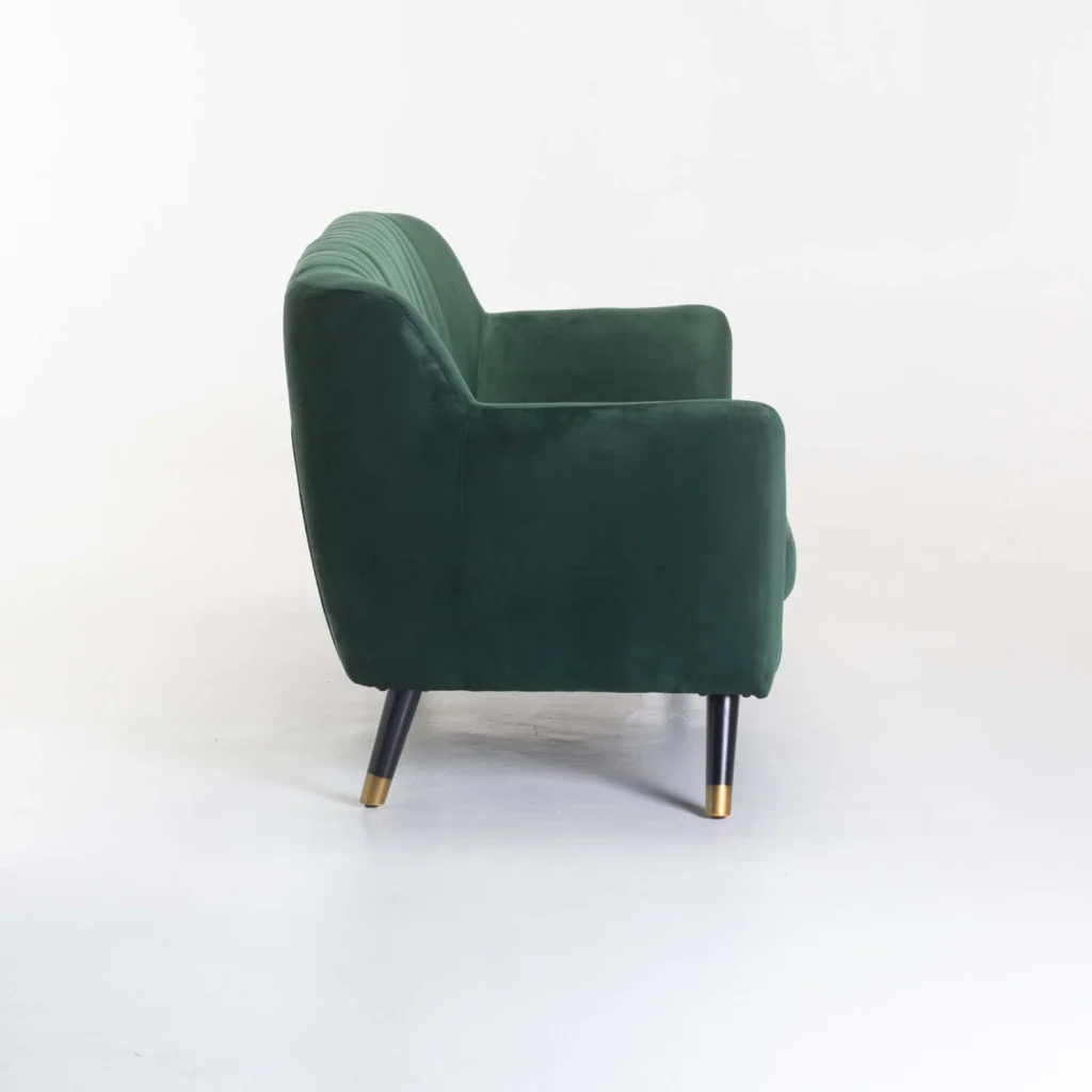 JUNO VELVET 3 SEATER COUCH - FOREST GREEN