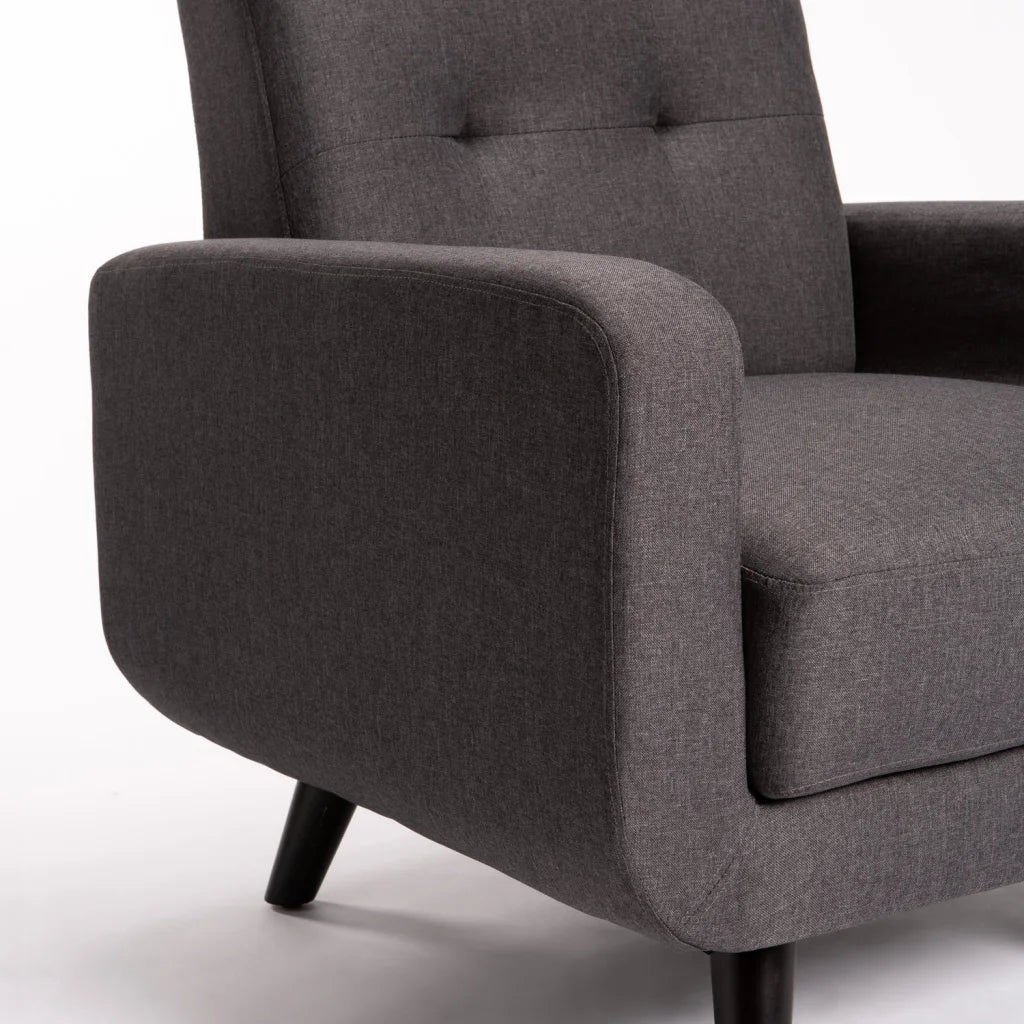 LUNA FABRIC ARMCHAIR - DARK GREY/ DARK LEG