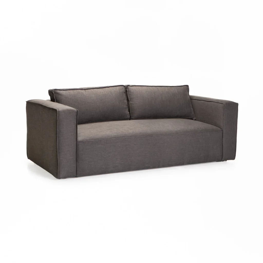 KYLO FABRIC 3 SEATER COUCH - DARK GREY