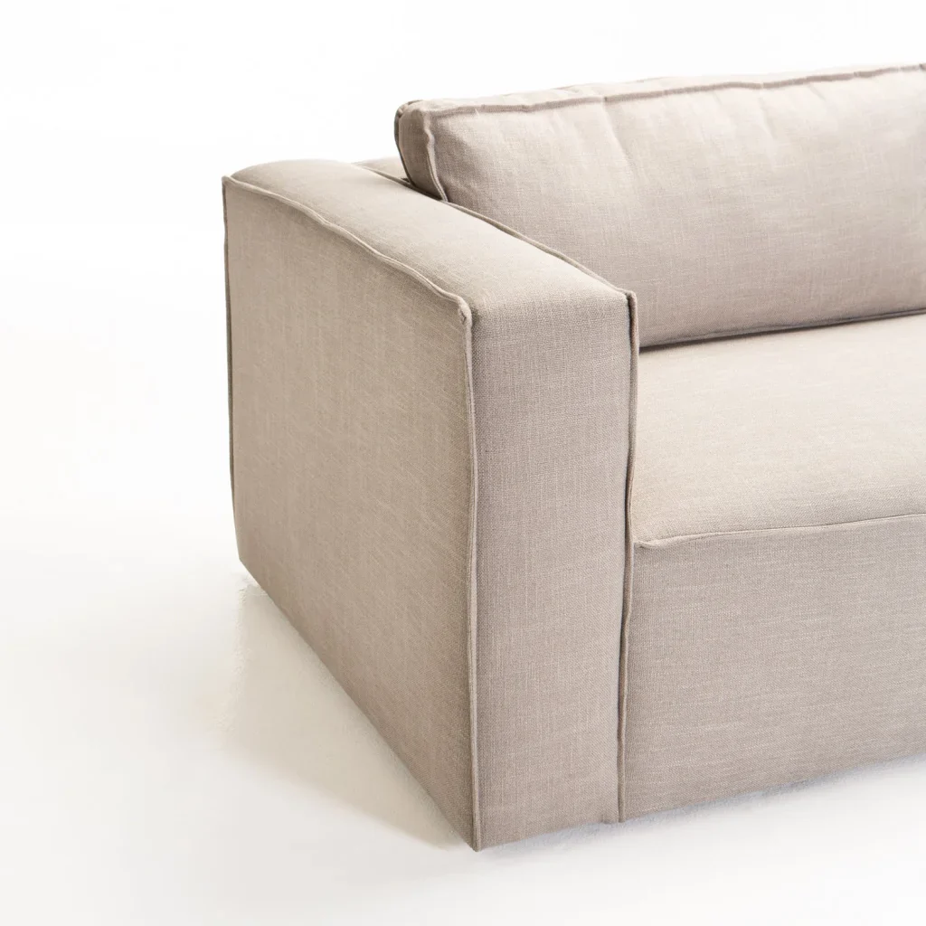 KYLO FABRIC 3 SEATER COUCH - PLATINUM
