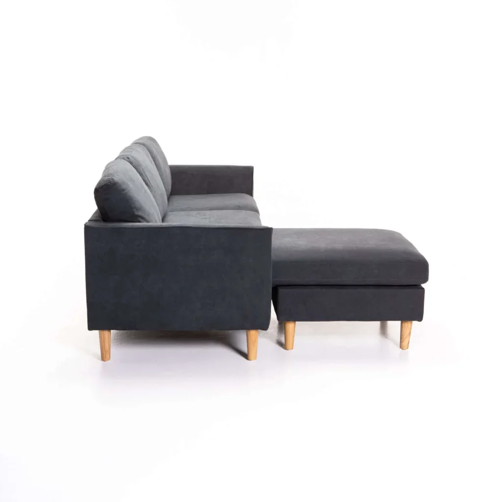 JOEY FABRIC CORNER CHAISE - GREY/ NATURAL