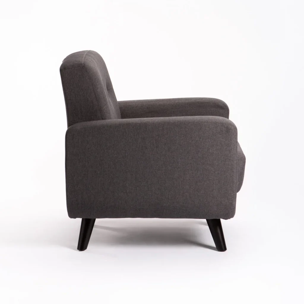 LUNA FABRIC ARMCHAIR - DARK GREY/ DARK LEG