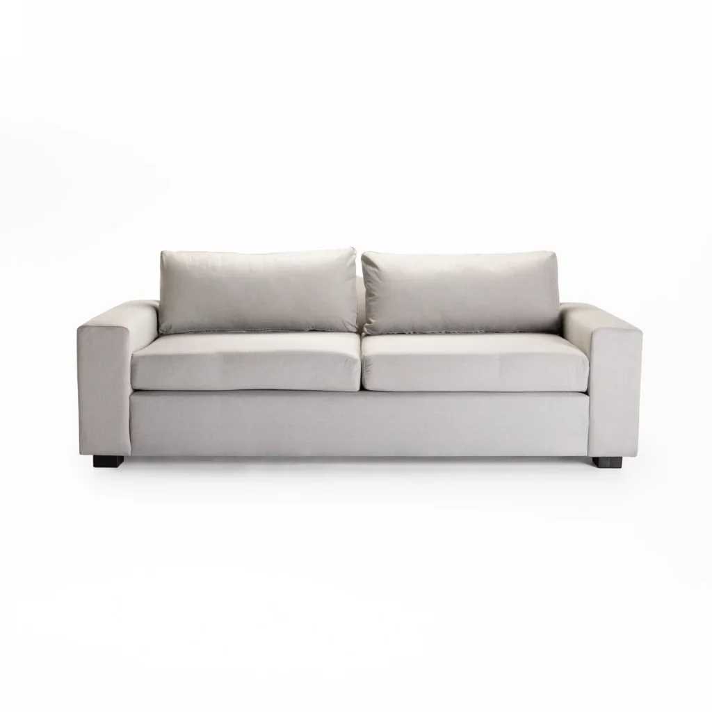 MAXIMO FABRIC 3 SEATER COUCH - PLATINUM