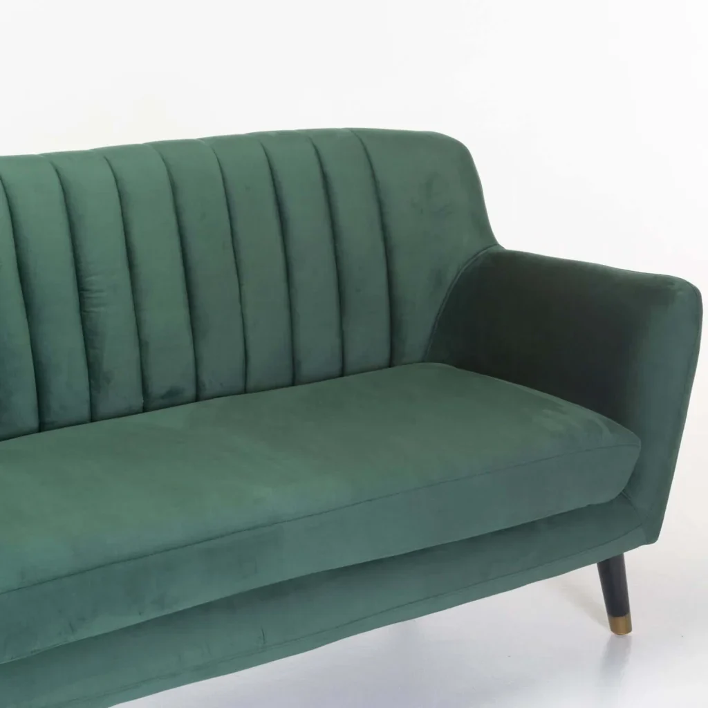 JUNO VELVET 3 SEATER COUCH - FOREST GREEN