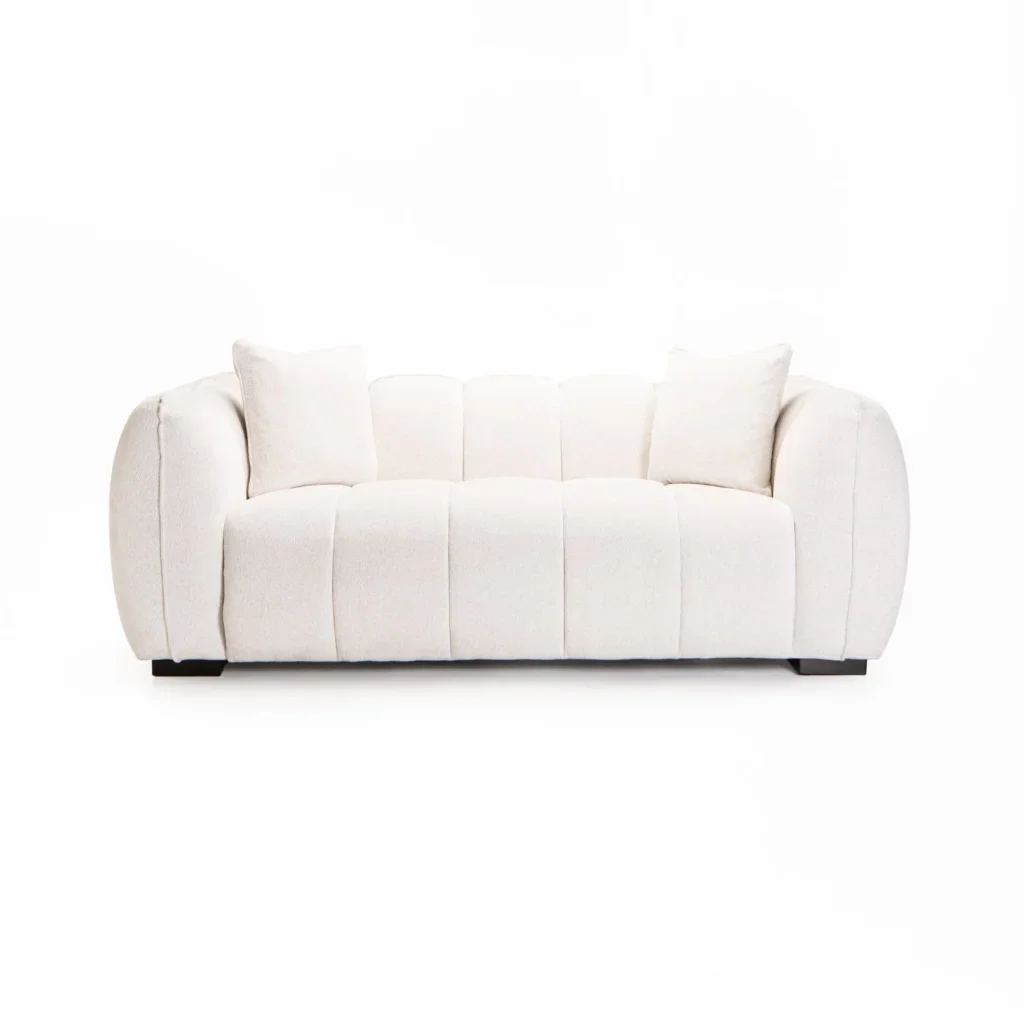 CHLOE FABRIC 2 SEATER COUCH - OATMEAL