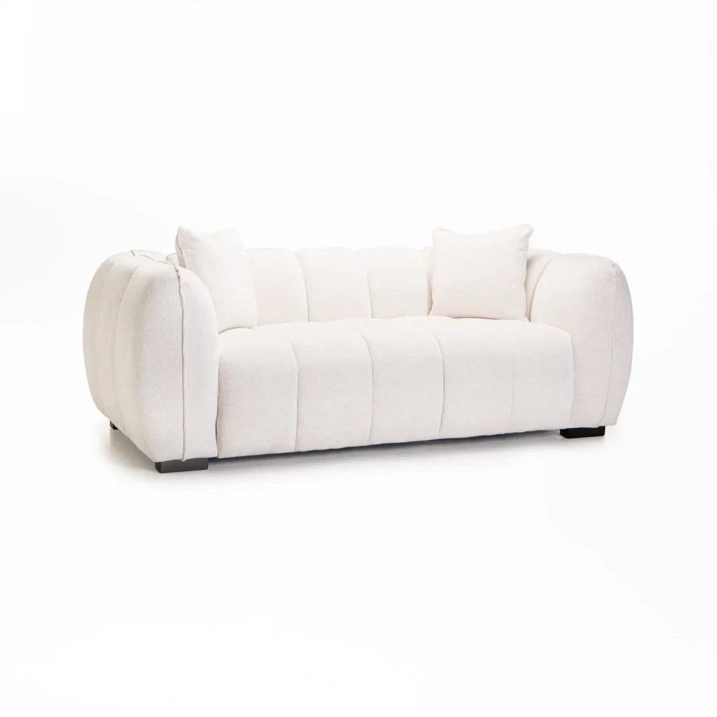 CHLOE FABRIC 2 SEATER COUCH - OATMEAL