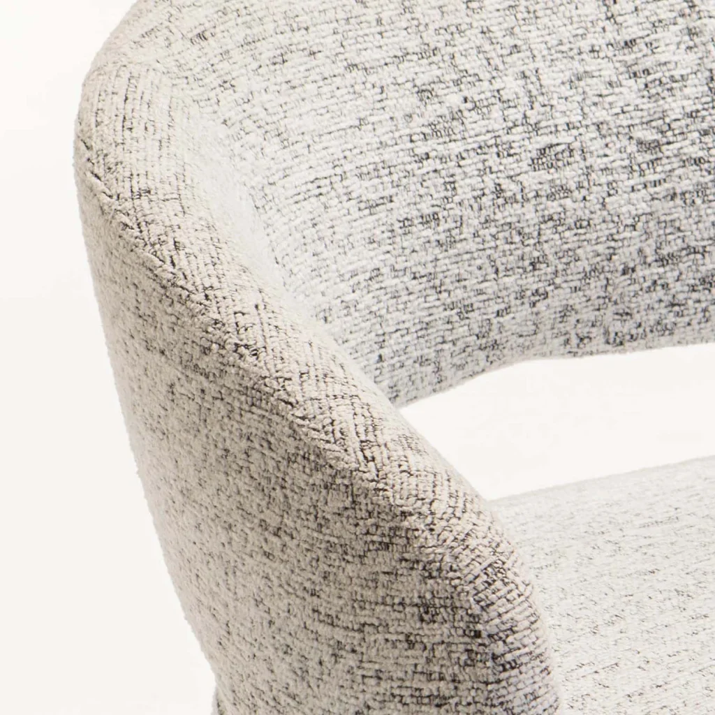 OLGA SPECKLED FABRIC CHAIR - LIGHT GREY