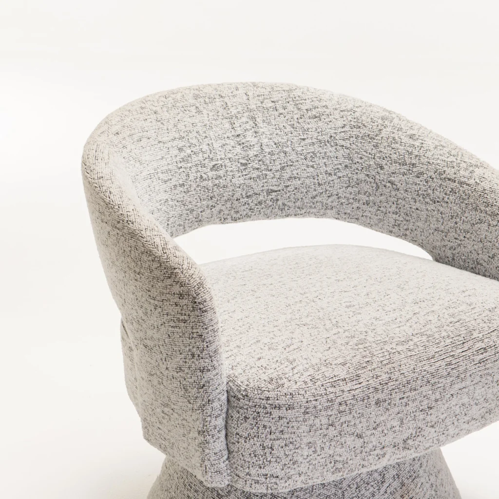 OLGA SPECKLED FABRIC CHAIR - LIGHT GREY