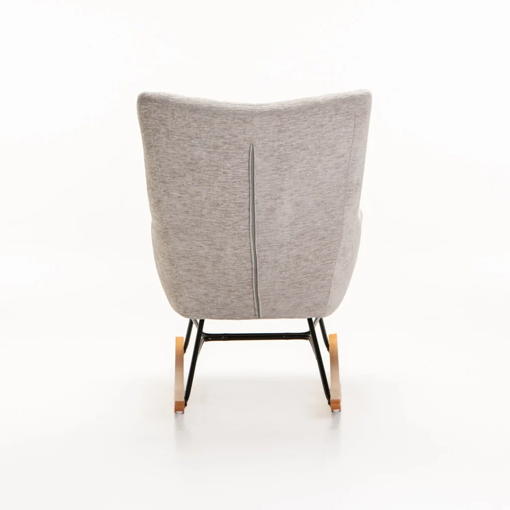 ROSIE VELVET ROCKING CHAIR - GREY