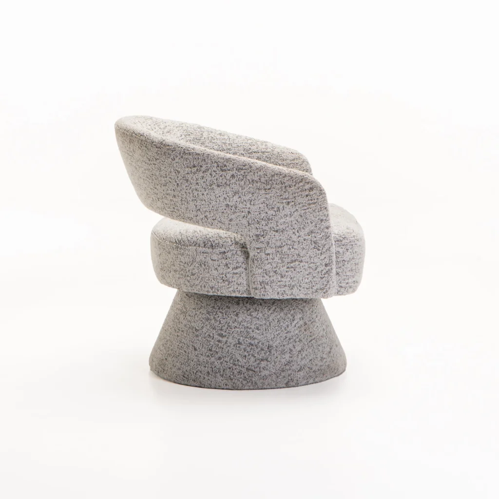 OLGA SPECKLED FABRIC CHAIR - LIGHT GREY