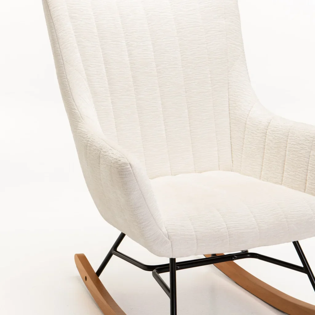 ROSIE VELVET ROCKING CHAIR - CREAM