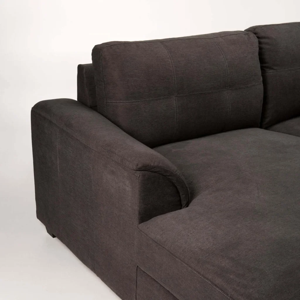 GIA FABRIC CORNER CHAISE - DARK GREY