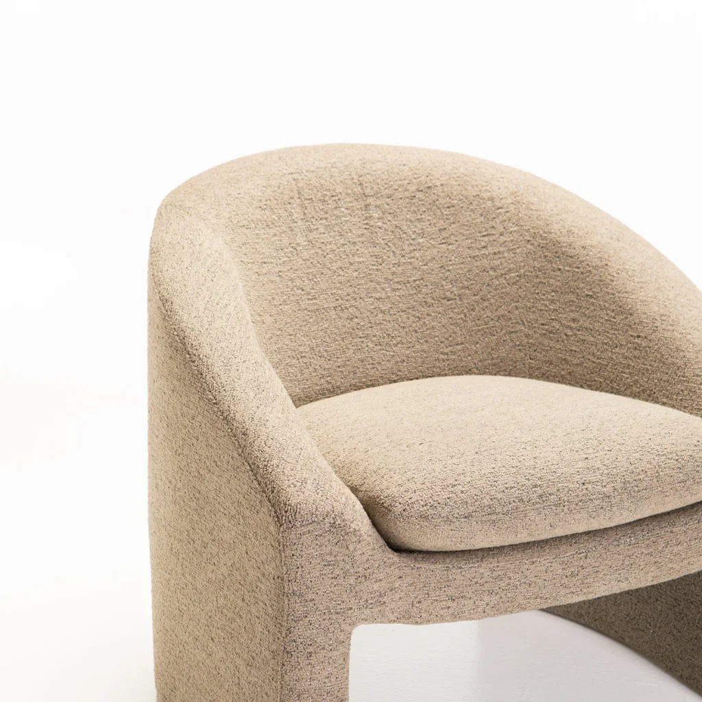 MILA SPECKLED FABRIC CHAIR - LATTE