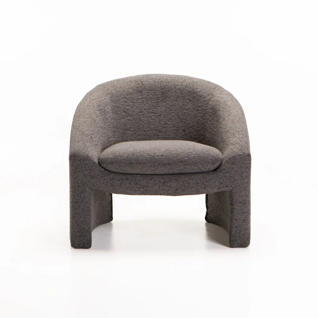 MILA SPECKLED FABRIC CHAIR - DARK GREY