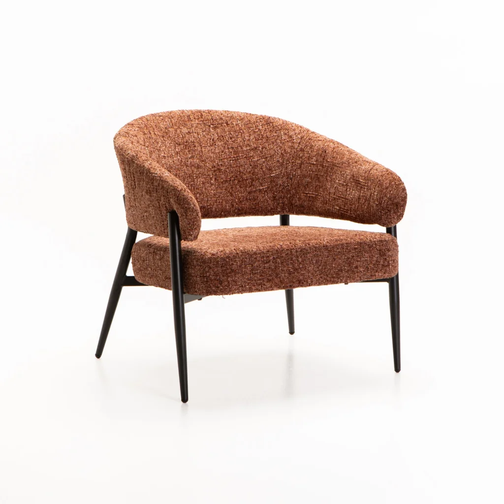 WILLOW TEXTURED FABRIC CHAIR - RUST
