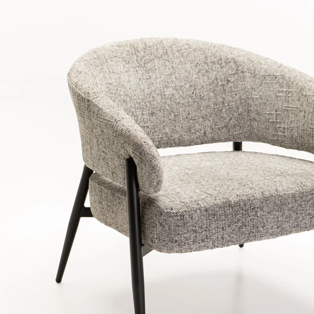 WILLOW TEXTURED FABRIC CHAIR - GREY