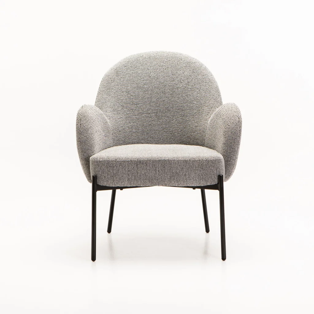 AMELIA TEXTURED FABRIC CHAIR - GREY