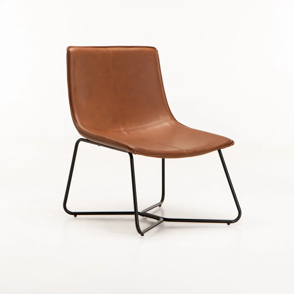 AXEL LEATHER TOUCH CHAIR - BROWN