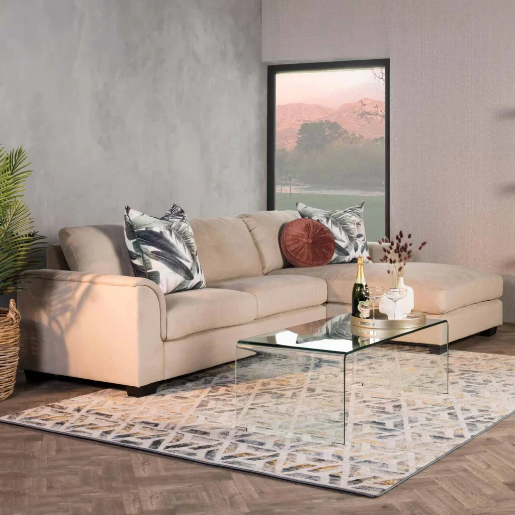 GIA FABRIC CORNER CHAISE - PLATINUM