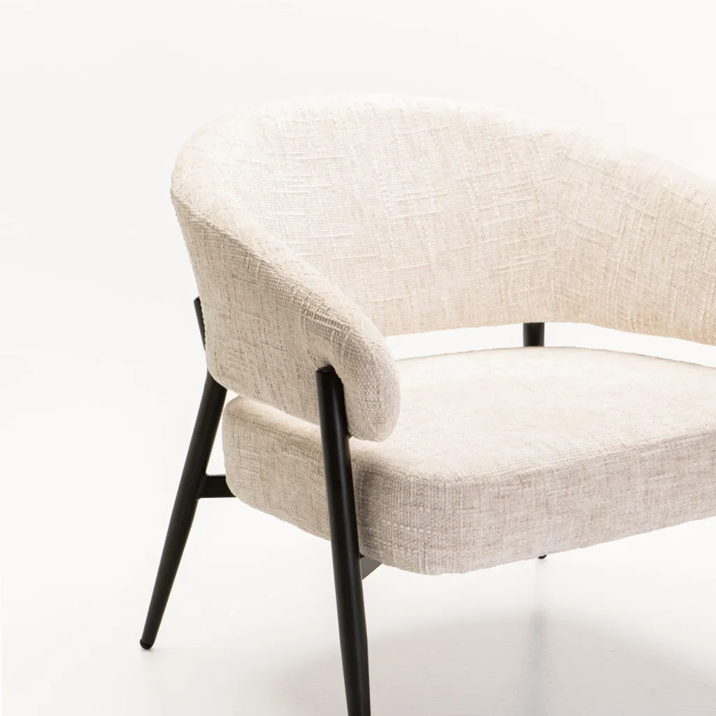 WILLOW TEXTURED FABRIC CHAIR - CREAM