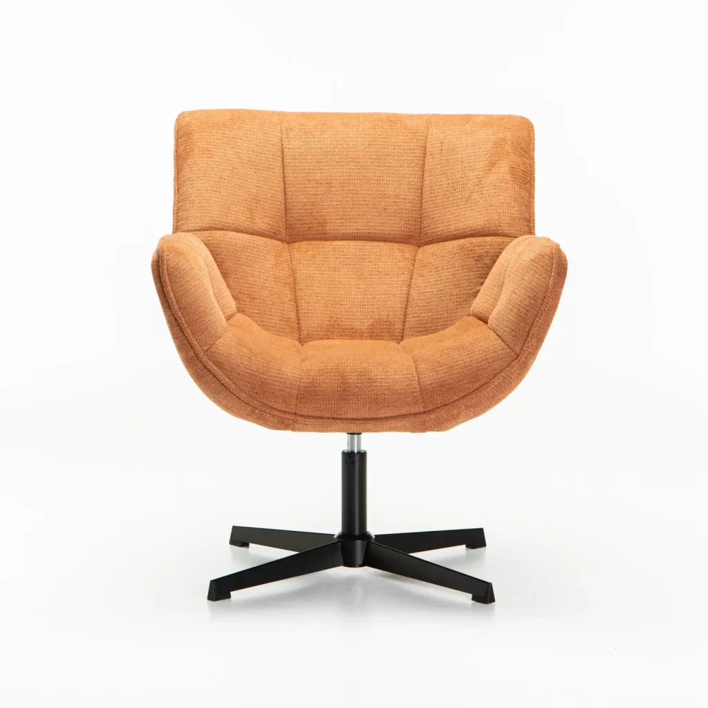 ZARI FABRIC SWIVEL CHAIR - RUST