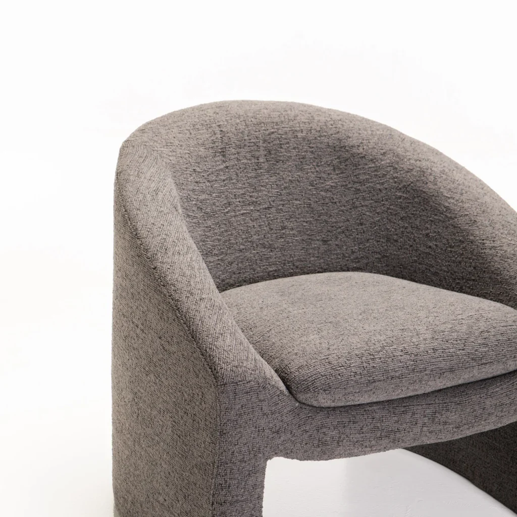 MILA SPECKLED FABRIC CHAIR - DARK GREY