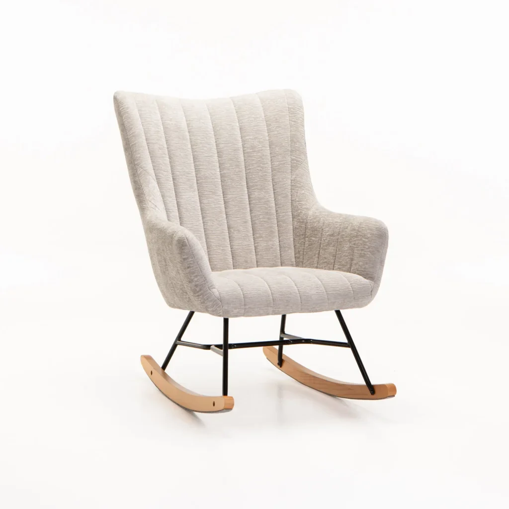 ROSIE VELVET ROCKING CHAIR - GREY