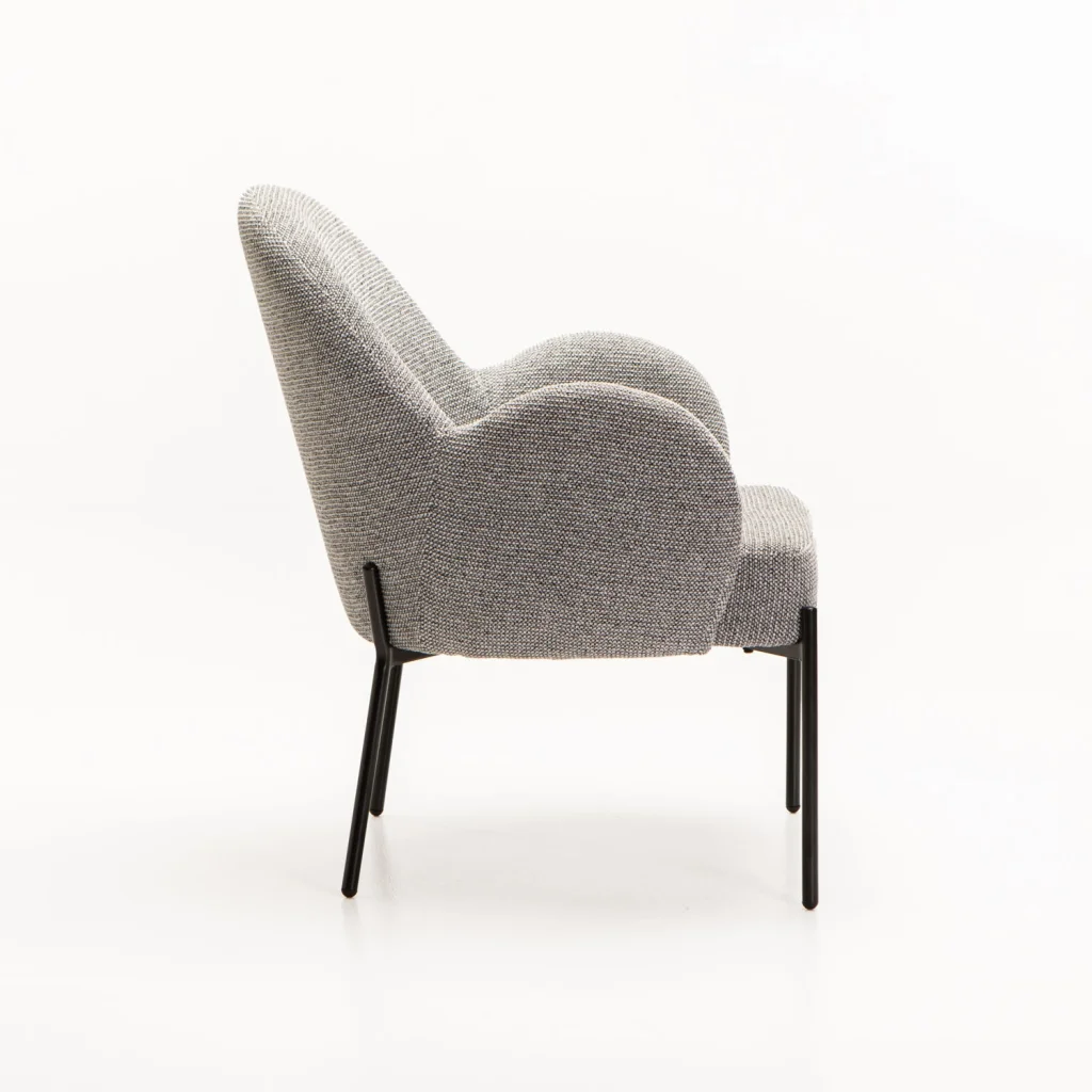 AMELIA TEXTURED FABRIC CHAIR - GREY