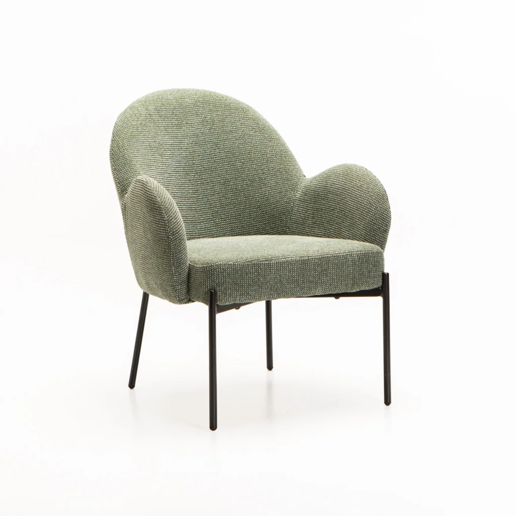 AMELIA TEXTURED FABRIC CHAIR - GREEN